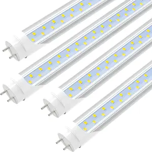 ETL T8 4FT LED T8 Type A+B Tube Lights, 24W(65W Equivalent), 3200LM, 6000K, Single or Double End Powered, Plug and Play or Ballast Bypass, 4 Foot T10 T12 Fluorescent Bulbs Replacement, Clear(4-Pack) F32T8 F40T12 F25T8 F28T8 F34T12 Garage Shop Workshop
