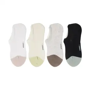 Xinyun Knitting's new spring-summer women's socks, color-blocked boat socks, women's silk-linen breathable lightweight ins-style non-slip short socks