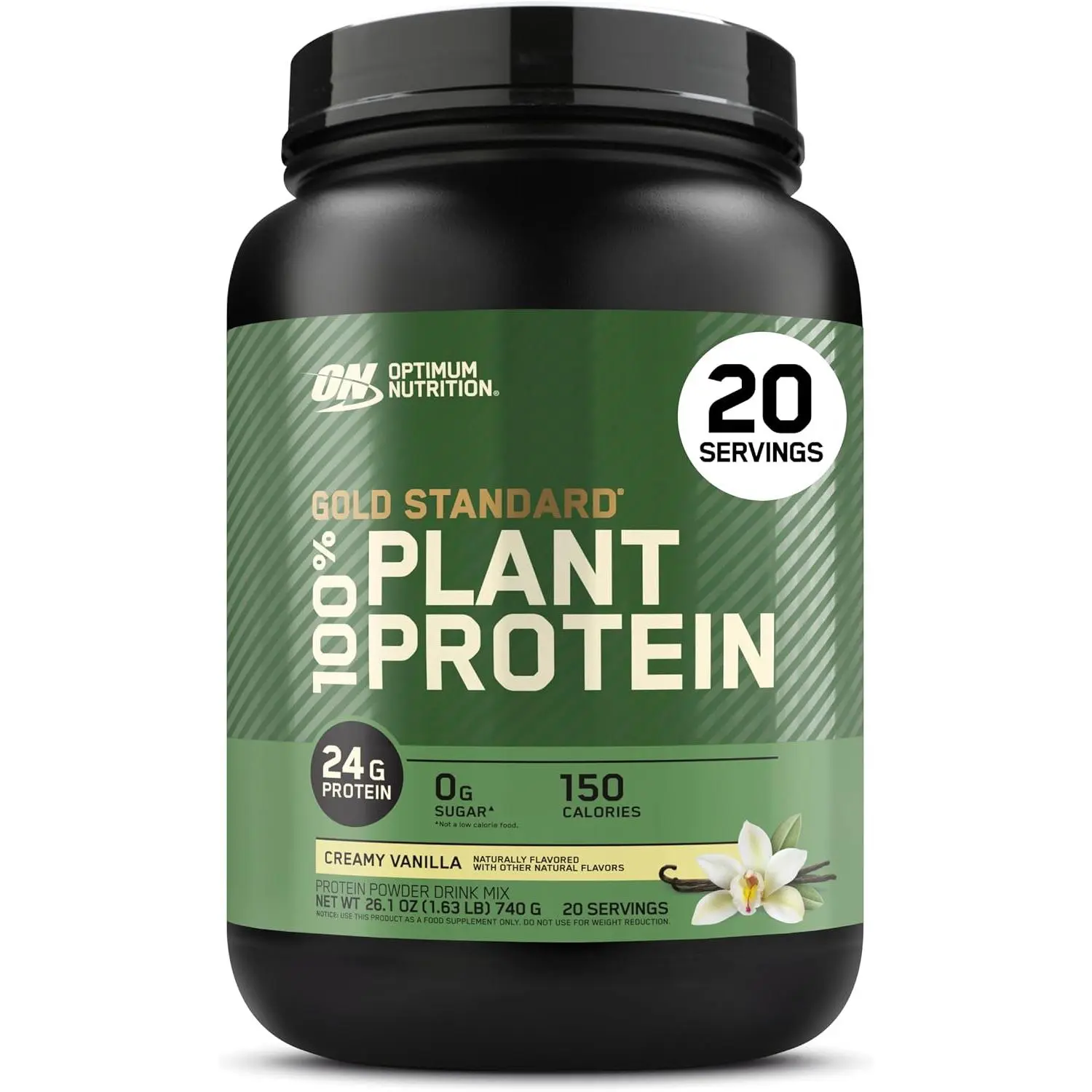 Optimum Nutrition Gold Standard 100% Plant Based Protein Powder, Gluten Free, Vegan Protein for Muscle Support and Recovery with Amino Acids - Creamy Vanilla, 20 Servings (Packaging May Vary) | Vegan Plant Protein Powder Blend with Pea, Rice & Fava Bean