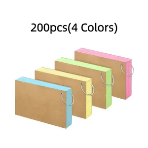 200pcs 4Colors or 500pcs 5Colors Multicolored Index Cards 3x5 Inch Flash Cards with Ring and Lined on Both Side Notecards Ruled Study Flashcards Heavy Note Cards for Studying Learning School College