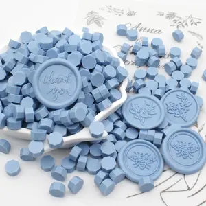 360pcs Dusty Blue Sealing Wax Beads - Premium Wax Seal Beads for Stamp Seals, Haze Blue Stamp Seal Pellets Refill Pack for Wedding Invitations, Letter Envelopes, Bridal Crafts