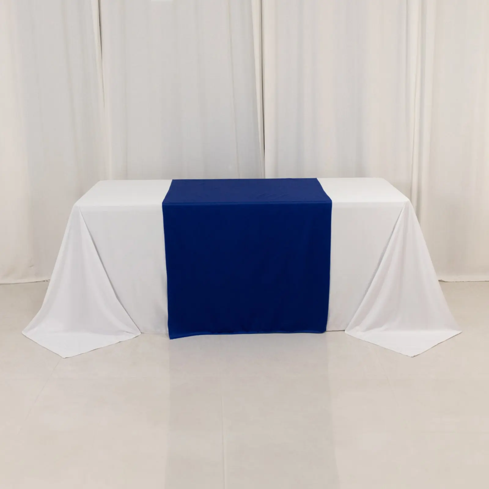 Royal Blue Scuba Polyester Wide Table Runner (36"x72") - Wrinkle-Resistant, Machine Washable, Dryable Table Linen for Household, Hospitality Use with Easy Cleaning