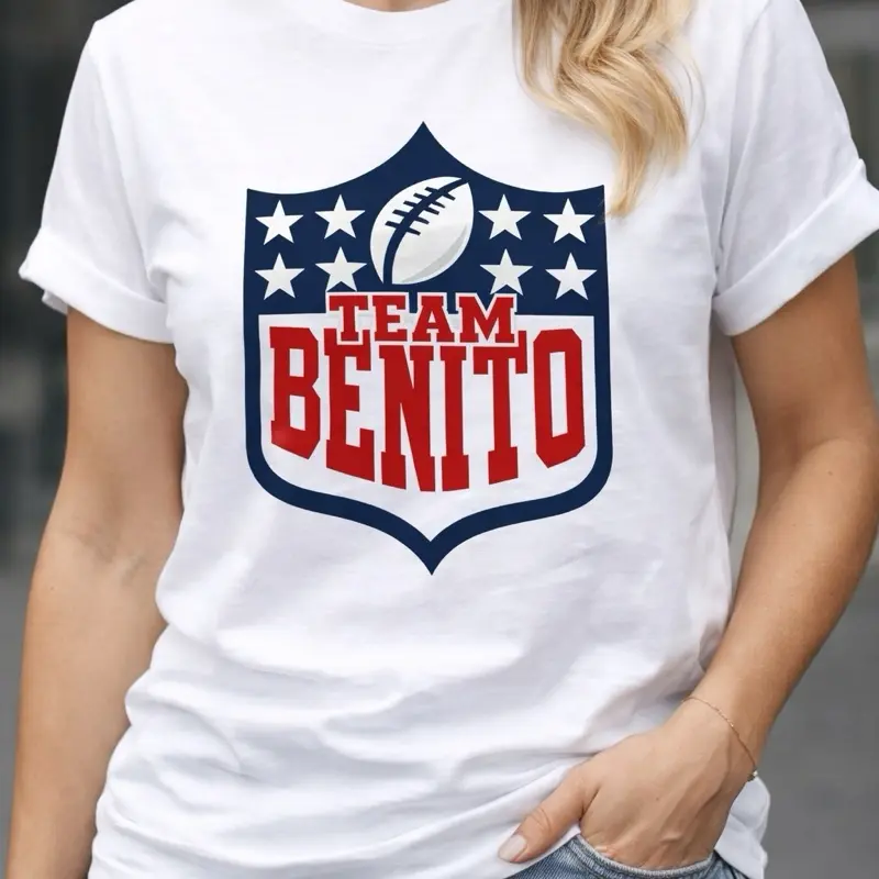 Team Benito Football T-Shirt - Patriotic Design for Sports Fans - Comfortable Cotton Tee