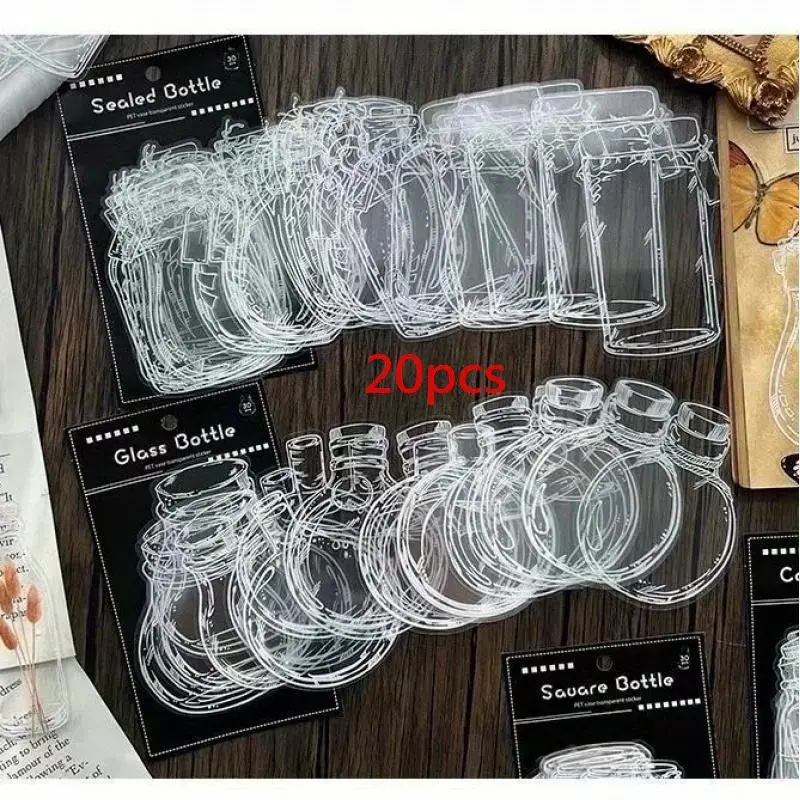 20Pieces PVC Transparent Bookmarks for Outdoor DIY, Handmade Bookmarks for Books and Gifts, Perfect Craft Supply, Book Accessories