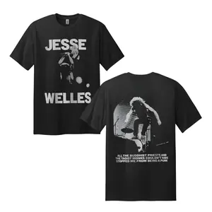 Jesse Welles Tour 2026 T-Shirt – Black Graphic Tee with Live Concert Action Shots and Punk Quote, Perfect for Fans Men Women