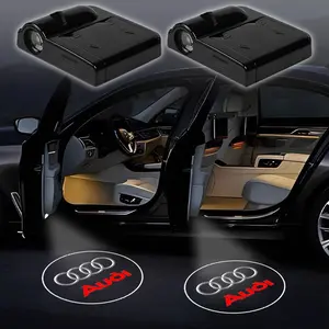 2Pcs Led HD Car Door Welcome Light Auto Logo Projector Lamps For Audi A3 A4 A5 A6 A1 A2 Q2 Q3 Q4 Q5 Q7 S3 S4 S5 S6 S7 TT RS 3 4 5 6 7 S Line Led Lights Car