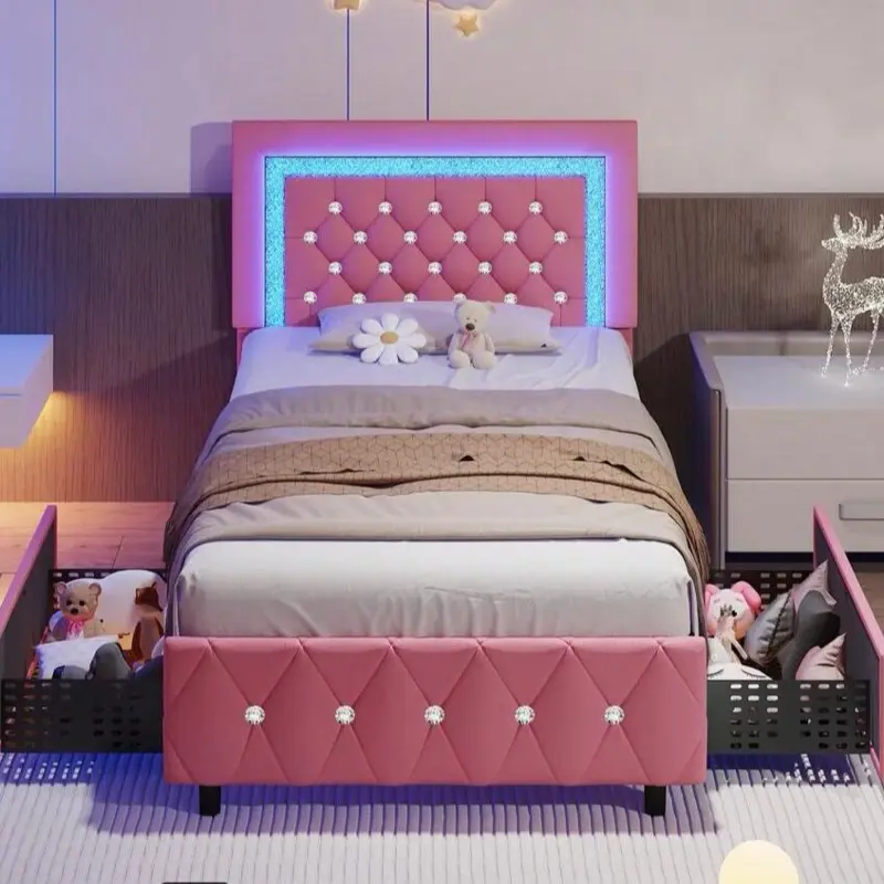 Queen Size Bed Frame with Headboard for Bedroom Use