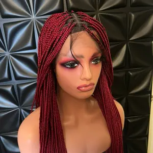 Burgundy knottess braided wig