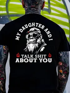 My Daughter and I Talk Shit About You Hoodie & T shirt – Funny Dad and Daughter Shirt, Funny Dad Daughter Hoodie | Protective Family Sweatshirt