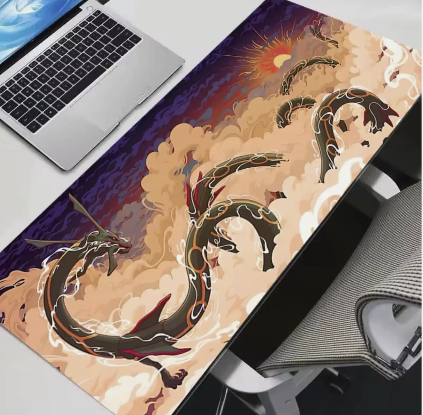 Pkm- Rayquaza Grande Mousepad Large Gaming Mouse Pad