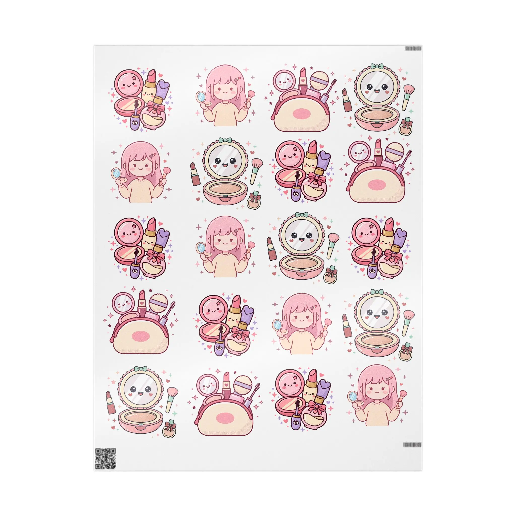 Make up Kawaii Style Wrapping Paper