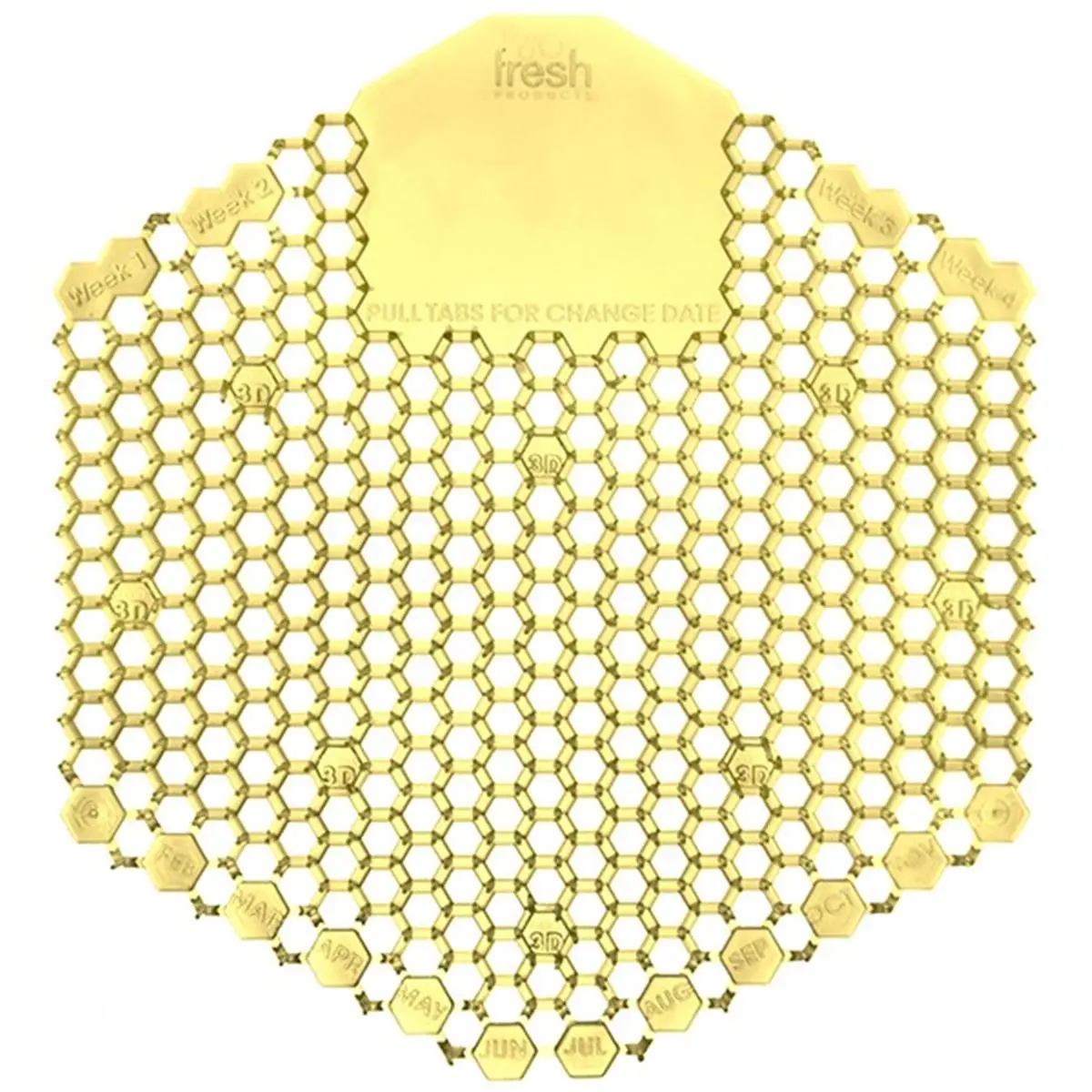 212 MAIN FRS3WDS60CITBX Patented Wave Urinal Screen - Citrus Yellow, Splash Guard, Hexagonal Grid, Odor Control, 2-Sided Design, Eliminates 99% of Urine Splash, 30 Days Reminds to Change, Pack of 10