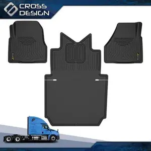CROSSDESIGN TPE Floor Mats Fit For 2018+ Freightliner Cascadia 116 126 New Body Style (2018 And Newer) ModelsPCS Set