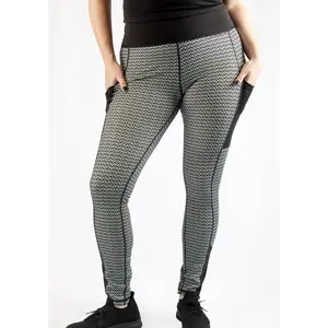 Crusader Comfort Leggings - Deep Pockets, High Waist, Corset Back Details, Nylon and Spandex