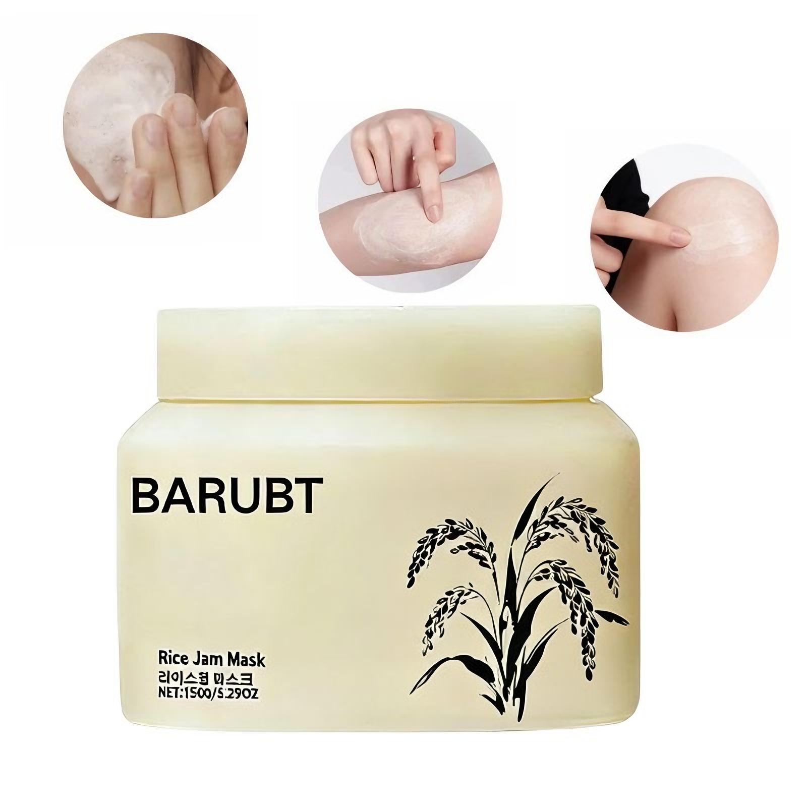 Rice Jam Mask | Korean Rice Brightening & Hydrating Wash-Off Face &Body Mask | Gentle Exfoliating, Glow &Smooth Skin Care Lightweight MoisturizingRadiant Sensitive Skin 5.29oz