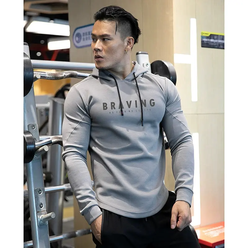 Hooded Men's Moisture Wicking Fitness Jacket Sports Sweater