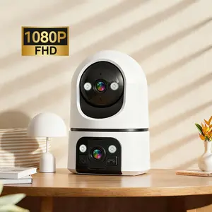 Dual Lens 1080P WiFi Home Security Camera, One-Click Call Baby/Elder/Pet Monitor