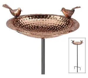 Good Directions 13" Pure Copper Bird Bath w/ Birds and Pole Good Directions 13" Pure Copper Bird Bath w/ Birds and Pole