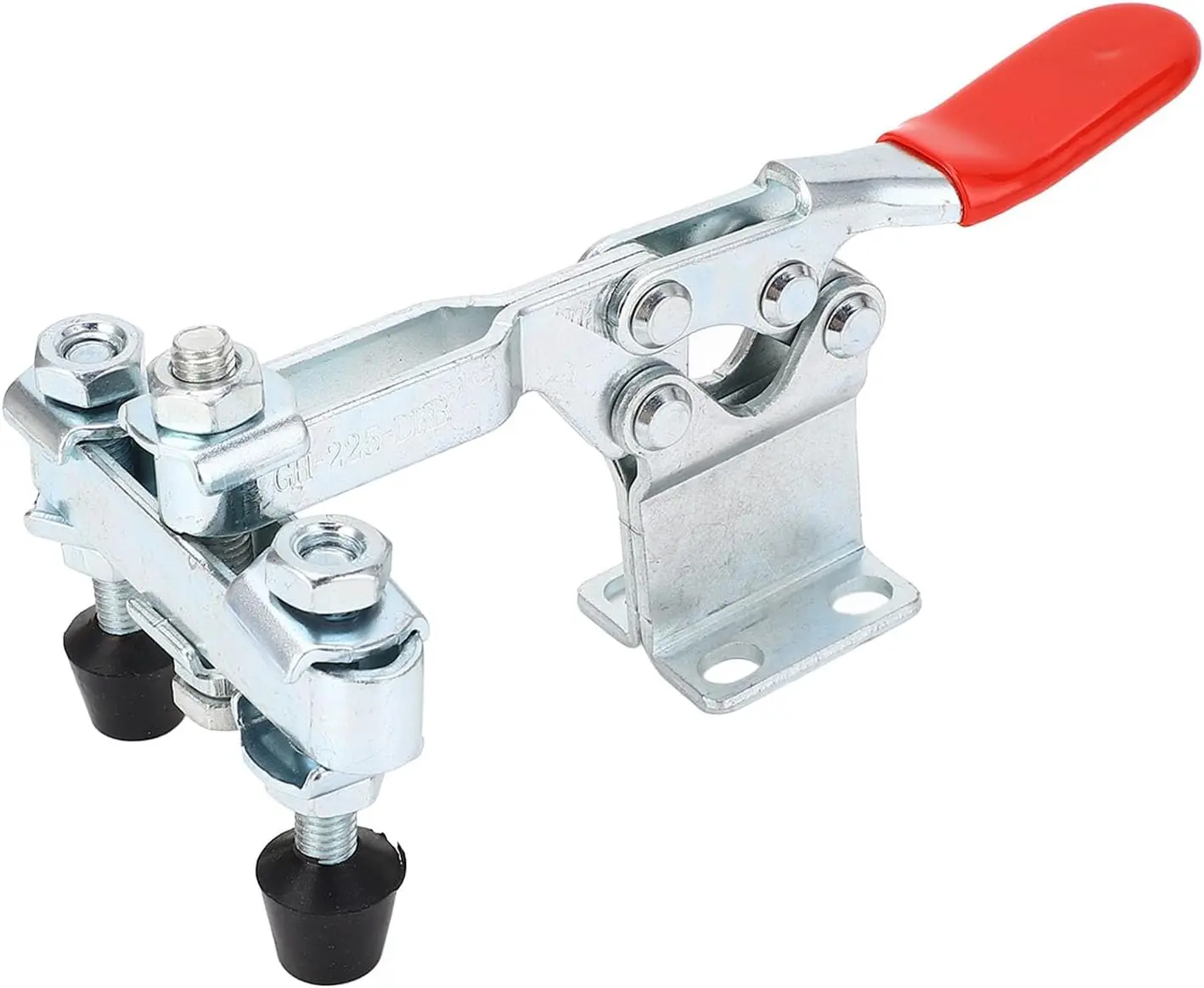 Heavy-Duty Double-Head Horizontal Toggle Clamp with Metal Body, 227kg Clamping Force, Hand Tool for Woodworkers, Woodworking & Welding Table Use