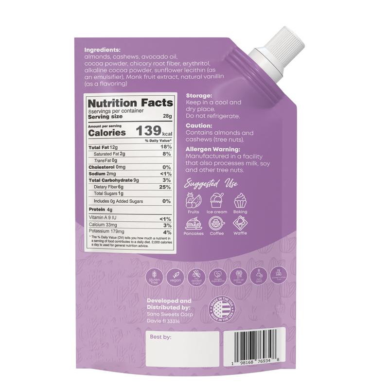 Sano Box - Includes 4 spreads + 2 wafers | Milk Caramel (dulce de leche), Pistachio & Macadamia, Choco Nocciola & Triple Chocolate | 2 Assorted wafers