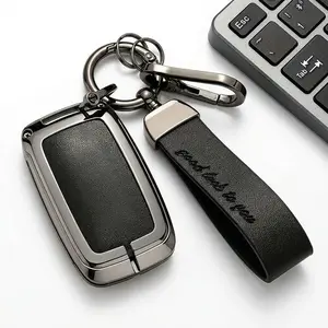 Fashionable Land Rover Car Key Protective Cover, Zinc Alloy Leather Remote Control Case, Car Key Protector, Fits Range Rover, Discovery, Evoque, Jaguar Xe, Car Key Accessory