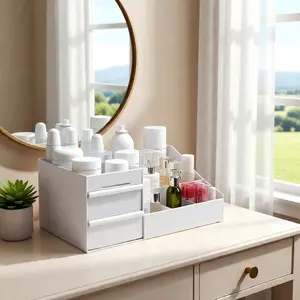 Perfectly Sized Makeup Organizer | Medium Cosmetic Storage Box for Dresser Top