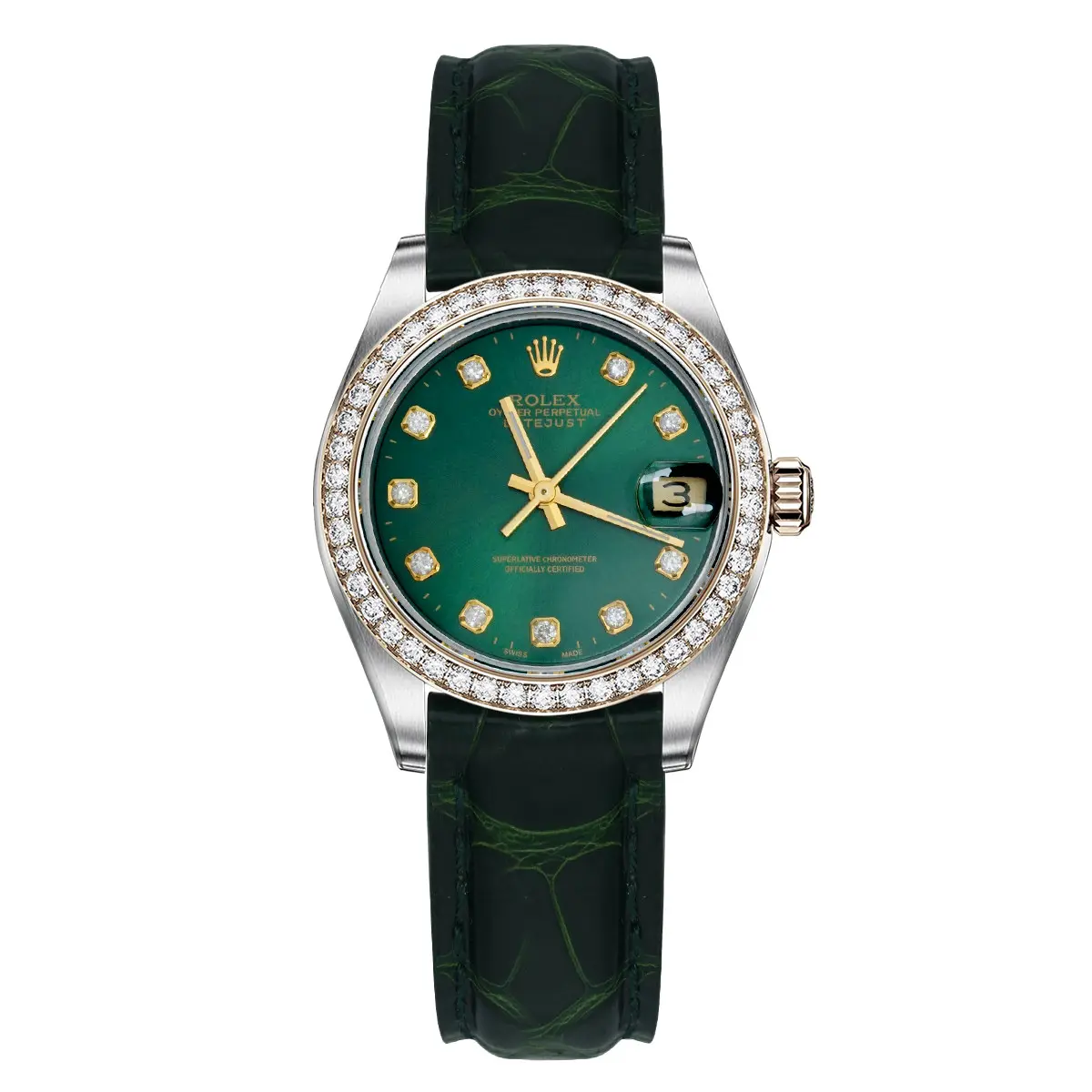 Rolex Lady Datejust 68273 Automatic 31mm Green Dial Two-Tone