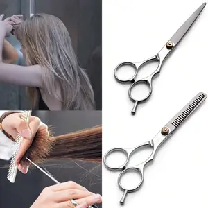 1pc Hairdressing Scissors Set, Textured Hair Texture, Precision Scissors, Splitting Scissors, Thinning Scissors, Non-Electric Hair Styling Tools, Unisex, Adult, for Normal Hair Type, Skillful Hand Positioning, Fragrance-Free