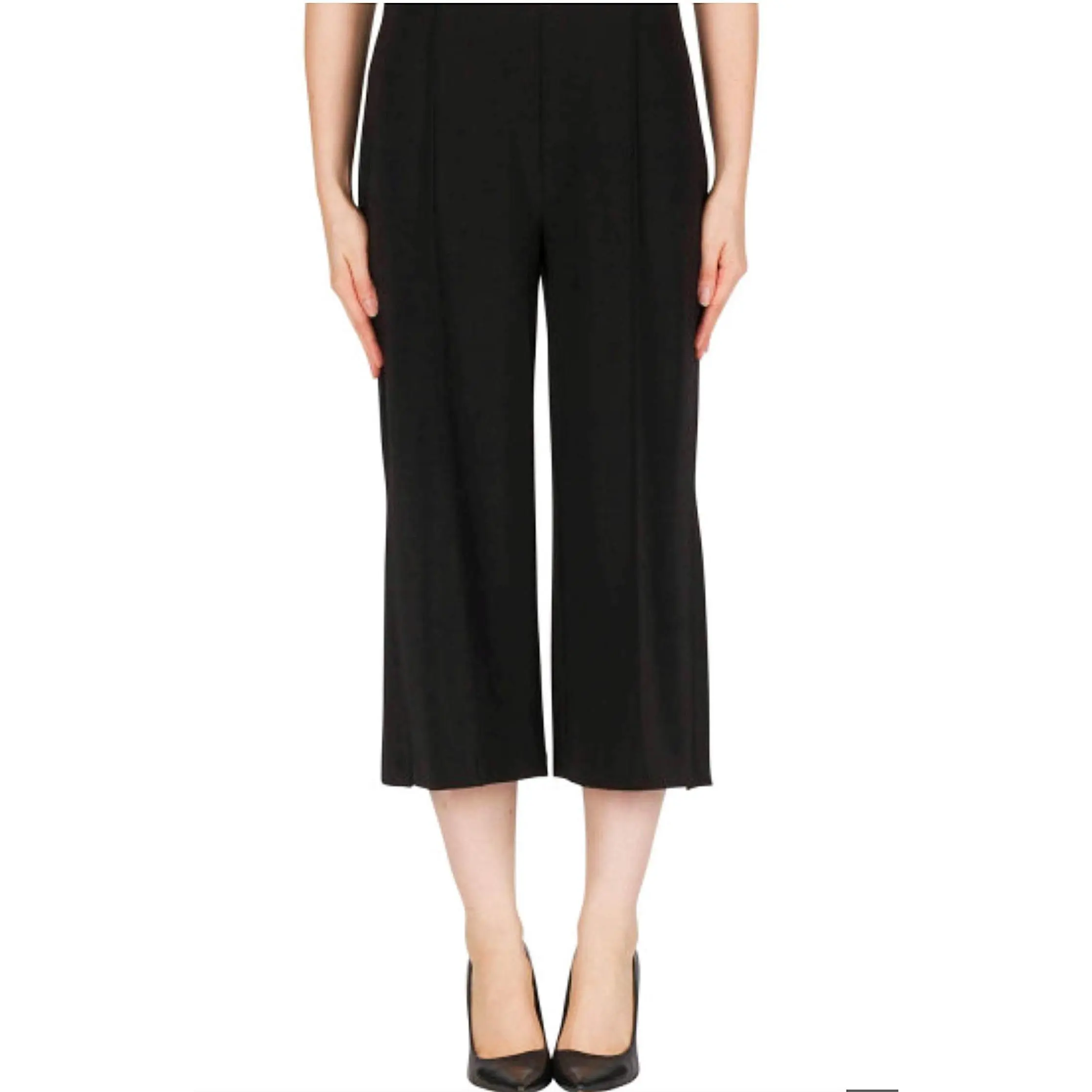 Joseph Ribkoff Black Mesh Capri Pants