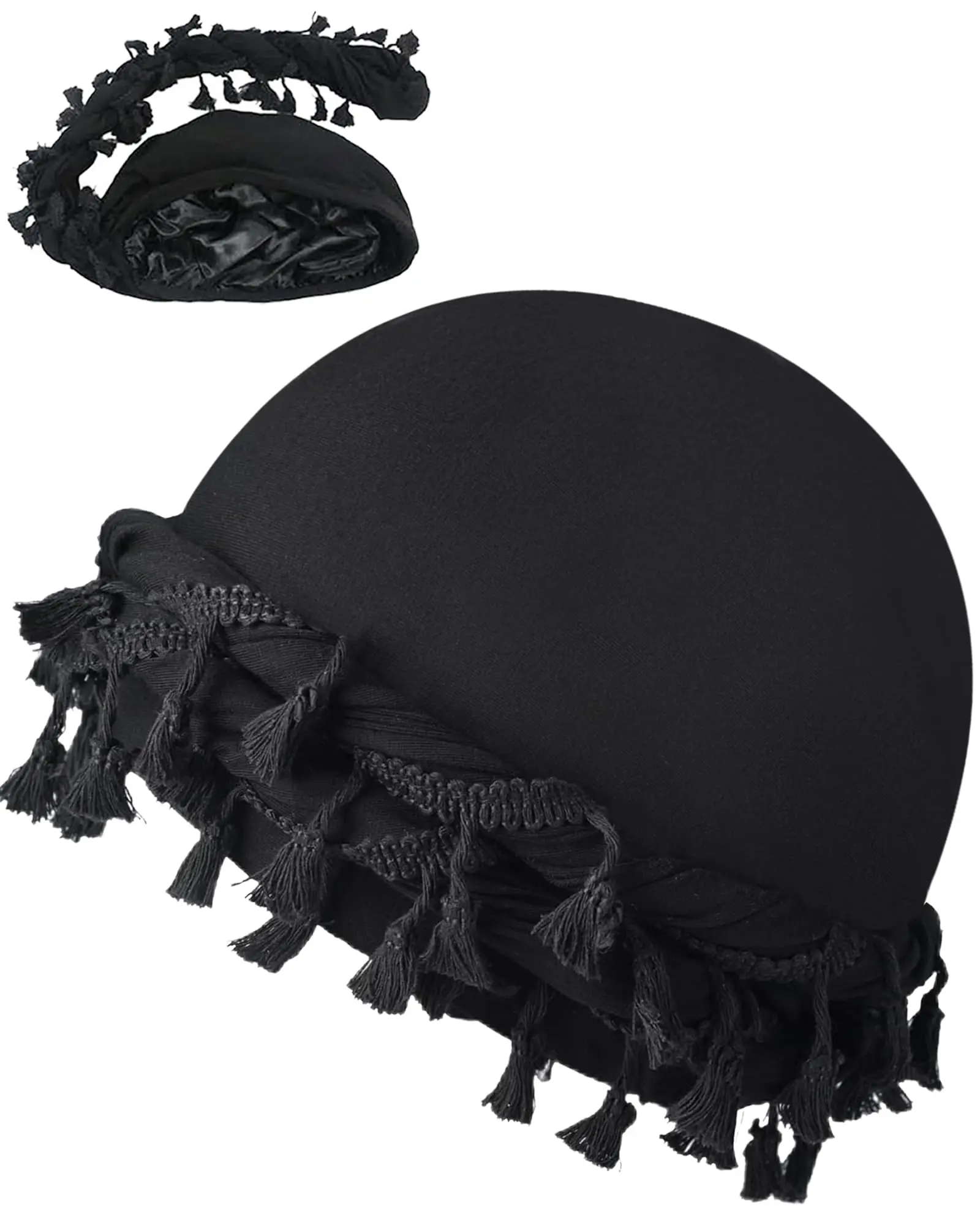 Satin Turban Head Wrap for Adults, Pre-Tied Durag Style with Vintage Twist, Comfortable Unisex Fashion Headwear