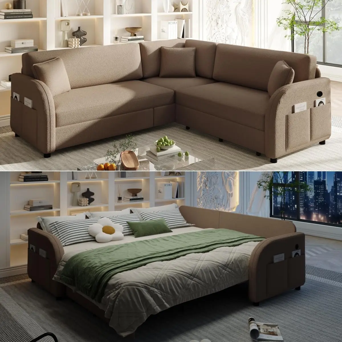 85.1" 5 Seat + Brown