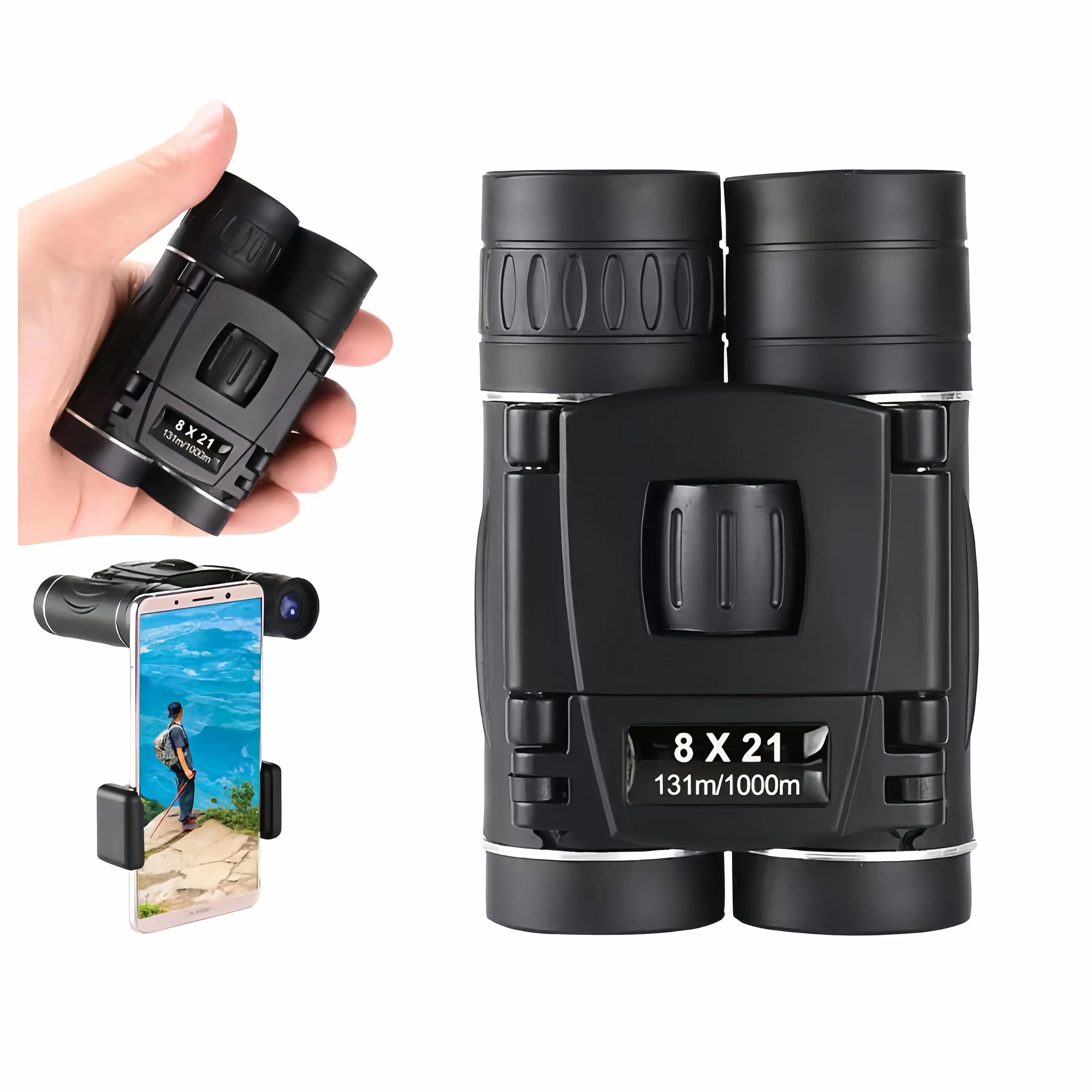 8X21 Mini Pocket Binoculars Small Compact Lightweight Binoculars for Concert Theater Opera Folding Binoculars W/Fully Coated Lens for Travel Hiking Watching Bird (0.38Lb)