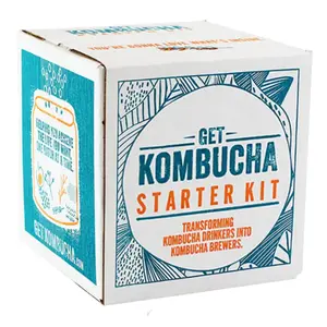 Get Kombucha Starter Kit Make 5 Gallons of Organic, Vegan, GMO & Gluten-Free Tea Probiotic Brewing Bundle