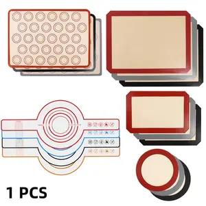 Silicone Glass Fiber Baking Mat, Non-Stick Macaron Pad, Heat Resistant Reusable Easy Clean, Suitable for Cookies Bread Home Kitchen, Baking Tools