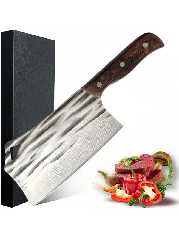 Cleaver Knife 7 Inch Meat Cleaver, 7CR17Mov High Carbon Stainless Steel Butcher Knife With Ergonomic Full Tang Wood Handle, Ultra Sharp, Useful Kitchen Knife For Home And Restaurant