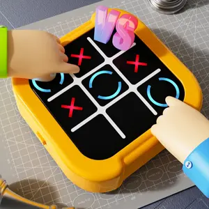 All-in-One Portable Tic-Tac-Toe Game Set – AI & 2-Player Modes, Educational Travel & Party Entertainment, Fun Digital Gift for Family Game Nights.