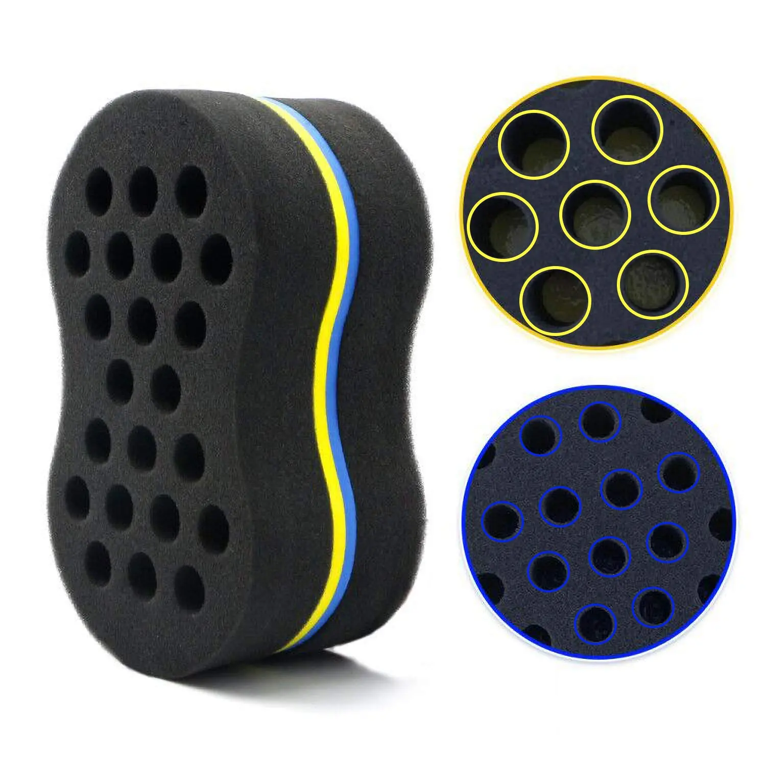 Hair Sponge Magic Twist Curl Sponge Big Small Holes Double Sided Hair Styling Tools Dreadlock Afro Coil Hair Care