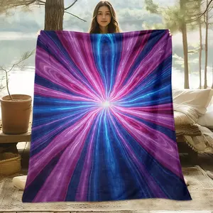 1 Pcs Beam Radiation Theme Pattern Flannel Blanket,100% Polyester Fiber For Comfort,Breathability,Soft High-Definition Digital Printing,Cooling Blanket,Suitable For All Year Round!Perfect Gift,Suitable For Family