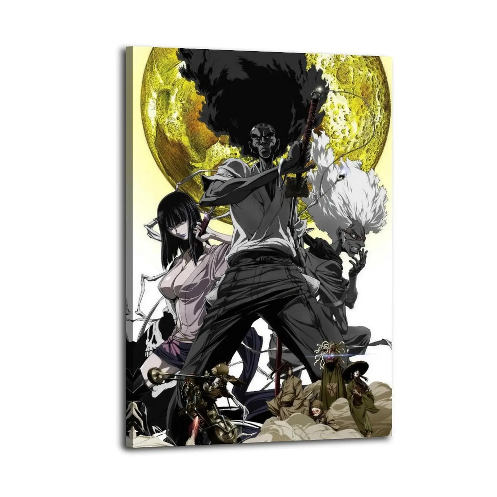 Afro Samurai Framed Frameless Wood Canvas Wall Art, Home Decor Ornaments, Ideal Gift for Living Room & Bedroom Aesthetic Posters & Prints