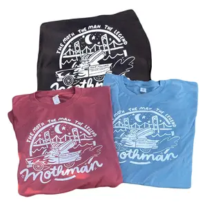 Cool Mothman Screen Printed T-Shirt Unisex short Sleeve 100% Ringspun Cotton tee