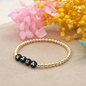 Gold Beaded Mama Bracelet