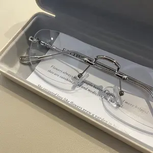 Unisex Rimless Super-Thin Non-Prescription Eyewear Frames - Sleek Design for Cool Sophisticated Look, Built-in UV Protection, Comfortable Fit for Business Occasions & Daily Use, Super-Thin Non-Prescription Glasses