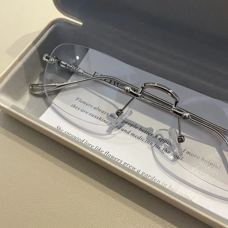 Unisex Rimless Super-Thin Non-Prescription Eyeglasses - Trendy Frames, Lightweight Stylish Protective Glasses, Built-in UV Protection, Comfortable Fit, Men's Accessories for Workdays
