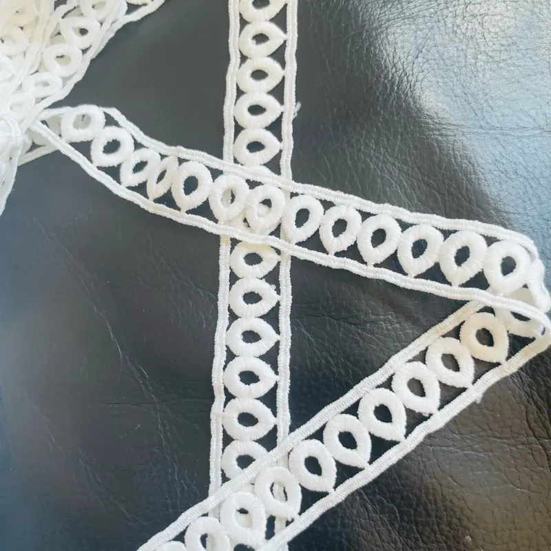 2 Yards White Circle Lace Trim