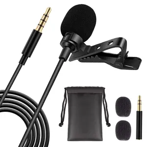 5 Core CM Mob 2M 5 Core Professional Omnidirectional Lavalier Microphone 3.5mm Clip-On Lapel Mic for Smartphone DSLR Camera PC Interview Video Camcorders Audio Recorder