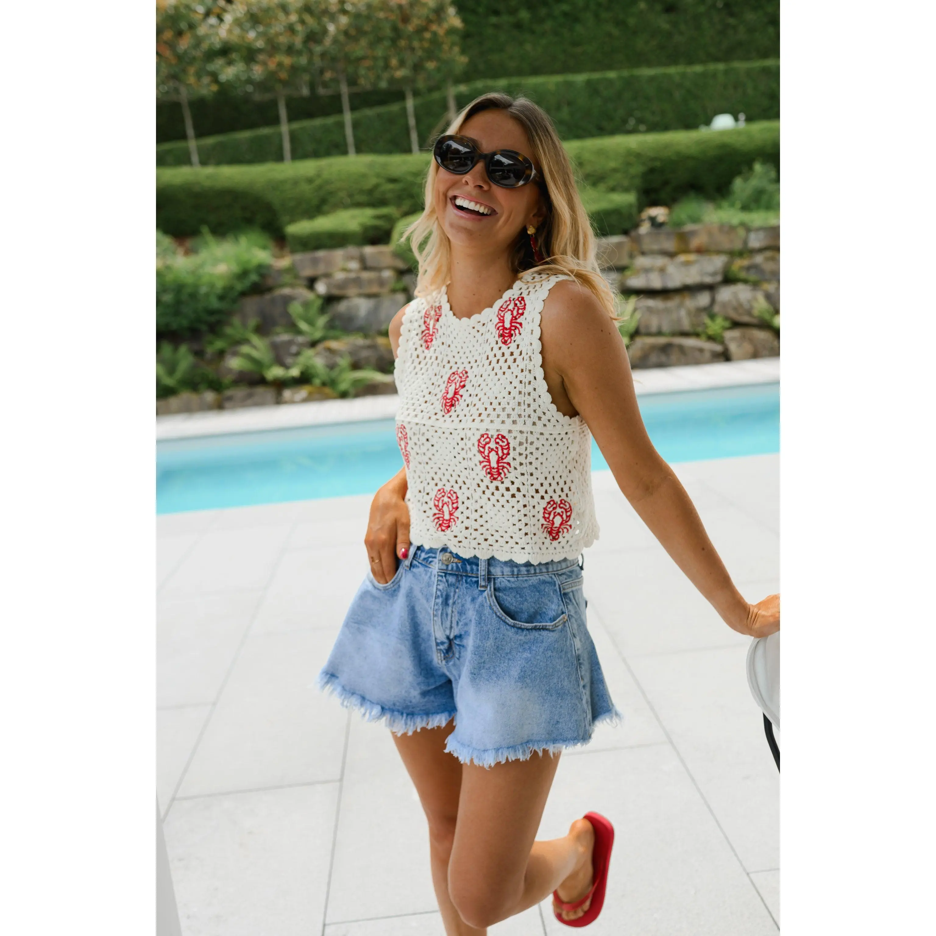 Ecru Crochet Sea Top