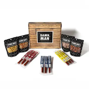 Damn Man Meat & Nut Powerpack Snack Dry - Spicy & Sweet Variety Pack with Thai Chili Peanuts, Coconut Curry Peanuts, and 3 Flavors of Meat Sticks - Perfect for Gifts or Snack Attacks