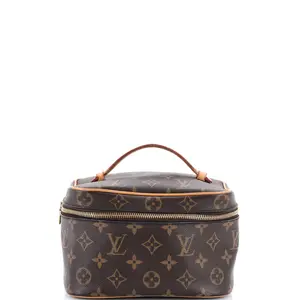 Pre-owned Louis Vuitton Canvas Coated Toiletry Bags Nice Vanity Case Monogram Canvas Mini by Rebag