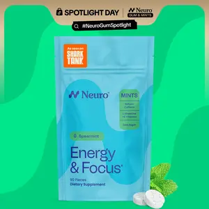 Neuro Energy Caffeine Mints (90 Pieces) - Sugar-Free Nootropic Mints for Energy & Focus with L-theanine, Natural Caffeine, Vitamin B12 & Vitamin B6 - Spearmint Flavor