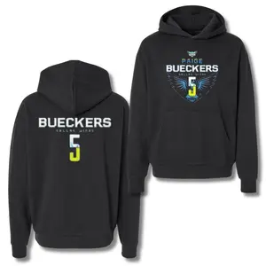 Paige Bueckers #5 Hoodie Sweatshirt – Black Pullover Featuring Logo and Player Graphic Design, Made in USA, Fast Shipping 2–5 Days, Double-Sided.